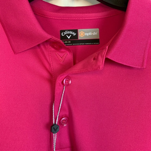 Callaway Men’s Opti Dri Pink Golf Shirt - M - Picture 3 of 9